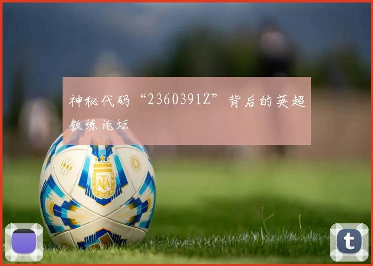 神秘代码“2360391Z”背后的英超教练论坛